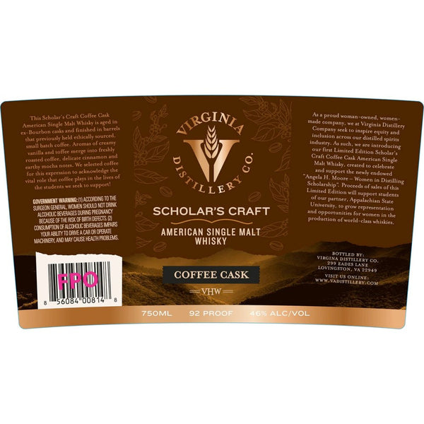 Virginia Distillery Scholar’s Craft Coffee Cask American Single Malt Whisky - Main Street Liquor