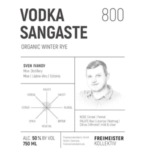 Vodka Sangaste 800 Organic Winter Rye Vodka - Main Street Liquor