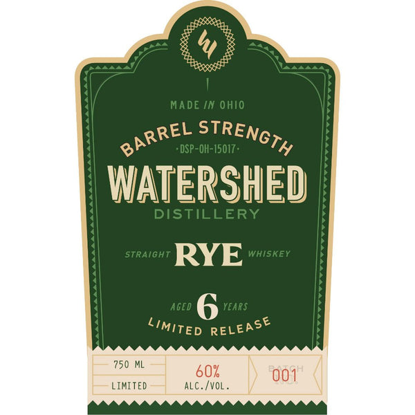 Watershed 6 Year Old Barrel Strength Rye - Main Street Liquor