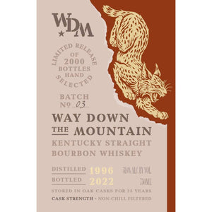 Way Down the Mountain 25 Year Old Kentucky Straight Bourbon - Main Street Liquor