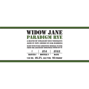 Widow Jane Paradigm Rye - Main Street Liquor