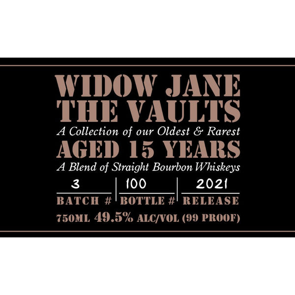 Widow Jane The Vaults 15 Year Old 2021 Release - Main Street Liquor