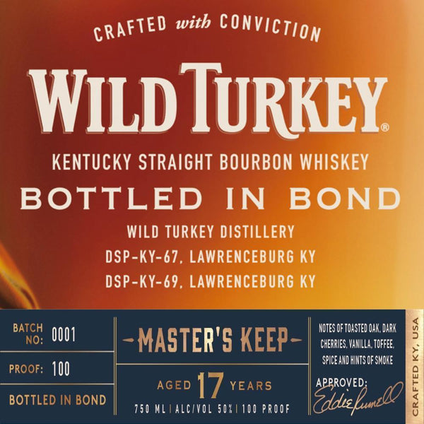 Wild Turkey Master's Keep Bottled In Bond 17 Year Old - Main Street Liquor