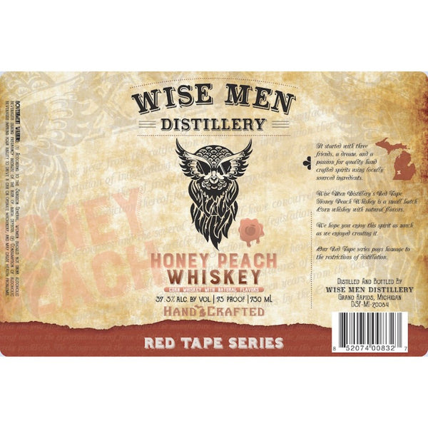 Wise Men Distillery Red Tape Honey Peach Whiskey - Main Street Liquor